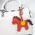 Wholesale Leather Pony Year of the Horse Doll Keychain Supply - Orange-9*11CM