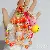 Wholesale Trendy Blind Box Hand-beaded Phone Charm Supply - Orange color (chain, doll style random)