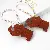 Wholesale PU Leather Elephant Bag Charms for Retailers - Dark brown with cotton rope