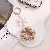 Wholesale Acrylic Beaded Bow Car Keychain Charm Candy Color - brown
