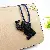 Wholesale PU Leather Elephant Bag Charms for Retailers - Black with cotton rope