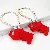 Wholesale PU Leather Elephant Bag Charms for Retailers - Red with cotton rope