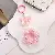 Wholesale Acrylic Beaded Bow Car Keychain Charm Candy Color - pink