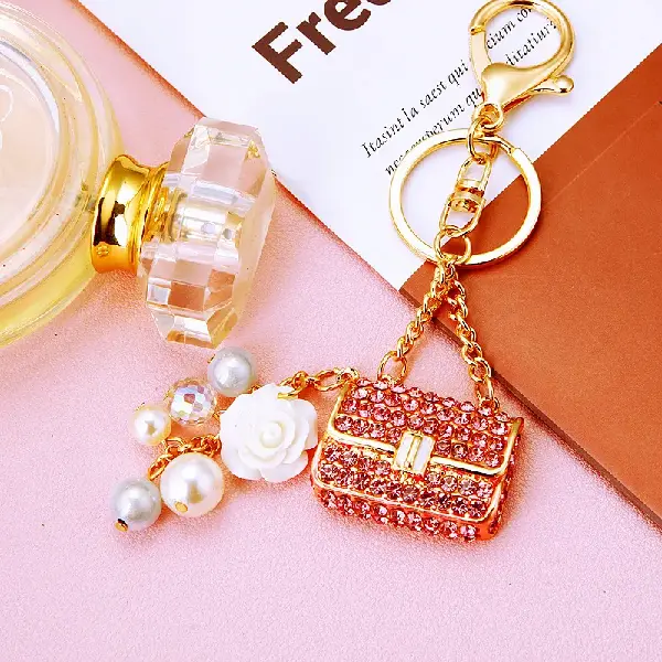 Pearl small shoulder bag pink-single OPP bag packaging,chaincharmsupply.com
