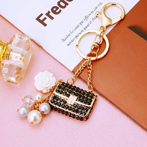 Pearl small shoulder bag black-single OPP bag packaging,chaincharmsupply.com