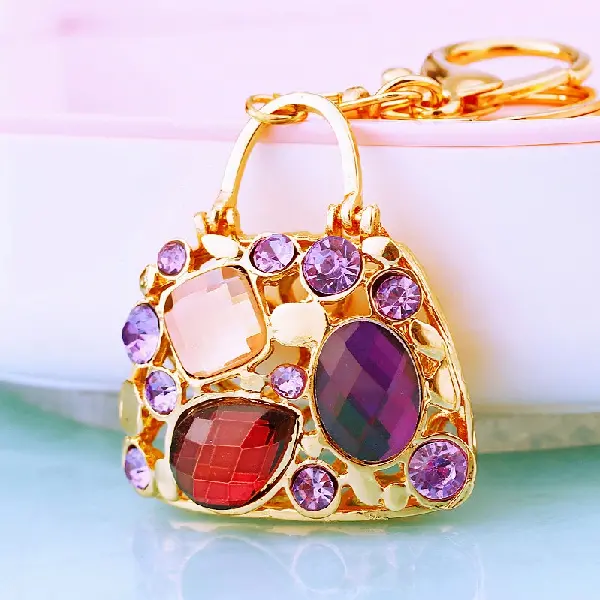 Crystal small shoulder bag purple-single OPP bag packaging,chaincharmsupply.com