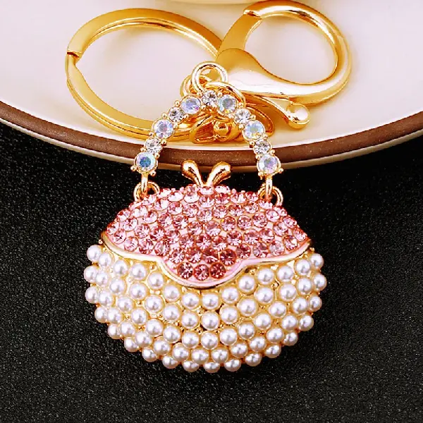 Round pearl bag pink-single OPP bag packaging,chaincharmsupply.com