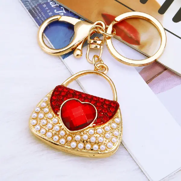 Pearl love small shoulder bag red-single OPP bag packaging,chaincharmsupply.com