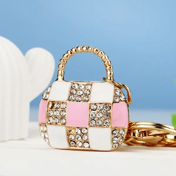 Small fragrant style shoulder bag in pink and white - single OPP bag packaging,chaincharmsupply.com