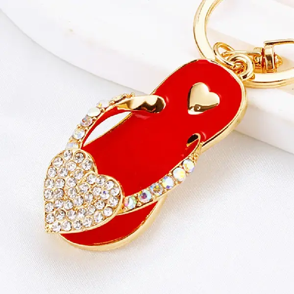 Love Slippers Red - Single OPP bag packaging,chaincharmsupply.com