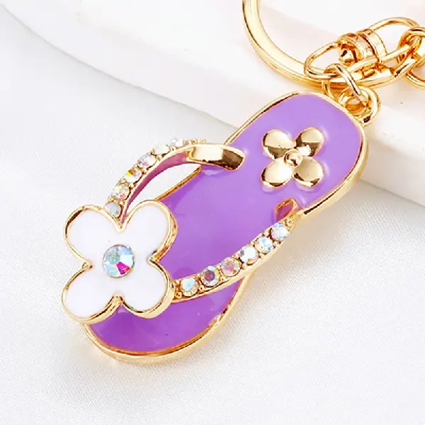 Four-leaf clover slippers purple-single OPP bag packaging,chaincharmsupply.com