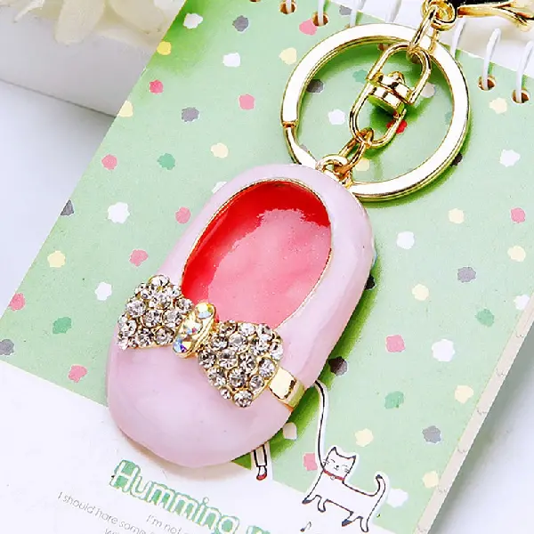 Bow shoes pink-single OPP bag packaging,chaincharmsupply.com