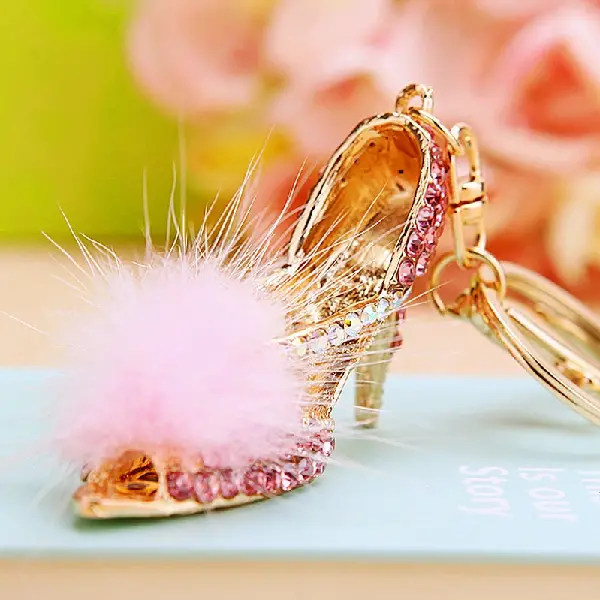Plush high heels pink-single OPP bag packaging,chaincharmsupply.com