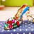 Pearl Small Fragrance Keychain Supply for Wholesale Retailers - Crystal slipper blue-single OPP bag packaging
