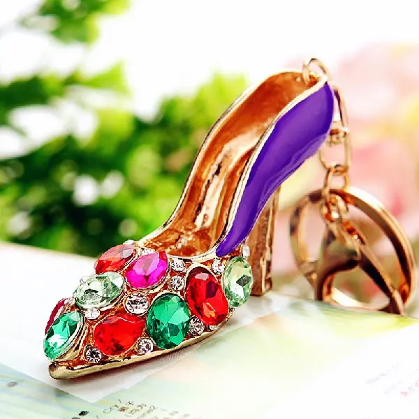 Crystal Slippers Purple-Single OPP Bag Packaging,chaincharmsupply.com