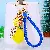 Wholesale Cute Rhinestone Lemon Keychain for Retailers - Royal blue rope + lemon-individually packaged