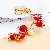 Wholesale Cute Rhinestone Lemon Keychain for Retailers - Pearl pomegranate flower red-individually packaged