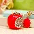 Wholesale Cute Rhinestone Lemon Keychain for Retailers - Big red apple-individually packaged