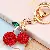 Wholesale Cute Rhinestone Lemon Keychain for Retailers - Full Rhinestone cherry red-individually packaged
