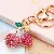 Wholesale Cute Rhinestone Lemon Keychain for Retailers - Full Rhinestone cherry pink-individually packaged