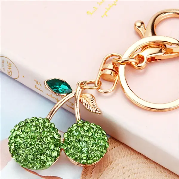 Full Rhinestone cherry green-individually packaged,chaincharmsupply.com