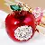 Wholesale Cute Rhinestone Lemon Keychain for Retailers - Oil dripping apple-individually packaged