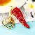 Wholesale Cute Rhinestone Lemon Keychain for Retailers - Full Rhinestone red pepper-individually packaged