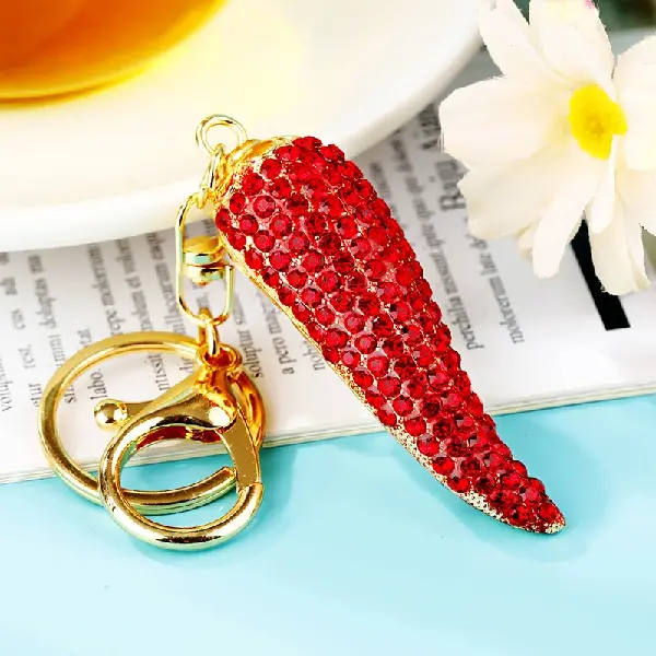 Full Rhinestone red pepper-individually packaged,chaincharmsupply.com