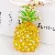 Wholesale Cute Rhinestone Lemon Keychain for Retailers - Three-dimensional pineapple yellow-individually packaged