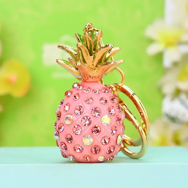 Three-dimensional pineapple pink-individually packaged,chaincharmsupply.com