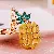 Wholesale Cute Rhinestone Lemon Keychain for Retailers - Moonstone pineapple yellow-individually packaged