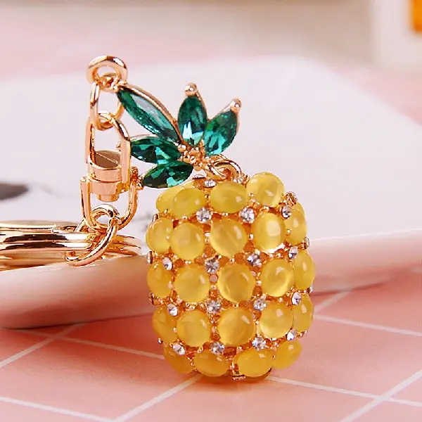 Moonstone pineapple yellow-individually packaged,chaincharmsupply.com