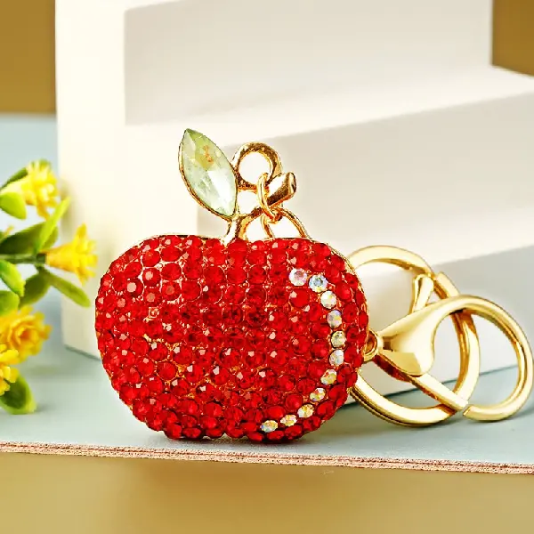Full Rhinestone apple red-individually packaged,chaincharmsupply.com