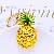 Wholesale Cute Rhinestone Lemon Keychain for Retailers - A322 full Rhinestone fruit pineapple-individually packaged
