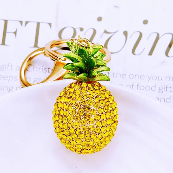 A322 full Rhinestone fruit pineapple-individually packaged,chaincharmsupply.com