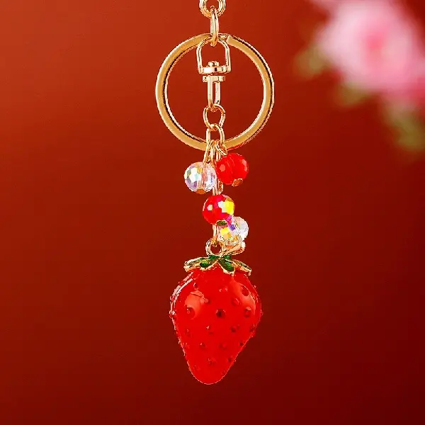 A731 jelly three-dimensional strawberry red-individually packaged,chaincharmsupply.com