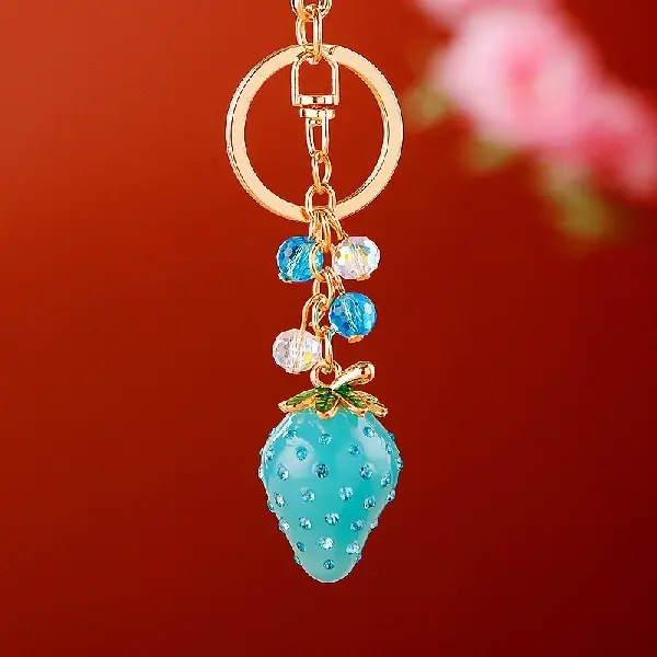 A731 jelly three-dimensional strawberry blue-individually packaged,chaincharmsupply.com
