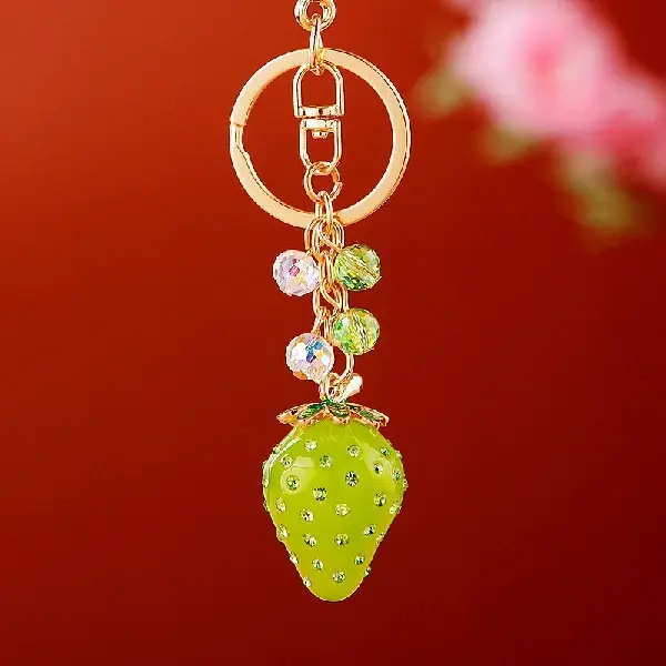 A731 jelly three-dimensional strawberry green-individually packaged,chaincharmsupply.com