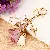Wholesale Girly Heart Flower Car Keychain | Bag Charms Supply - Metallic tassel pink and white-single OPP bag packaging