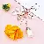 Wholesale Girly Heart Flower Car Keychain | Bag Charms Supply - Metallic tassel yellow-single OPP bag packaging