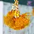 Wholesale Girly Heart Flower Car Keychain | Bag Charms Supply - Rich mustard yellow-single OPP bag packaging