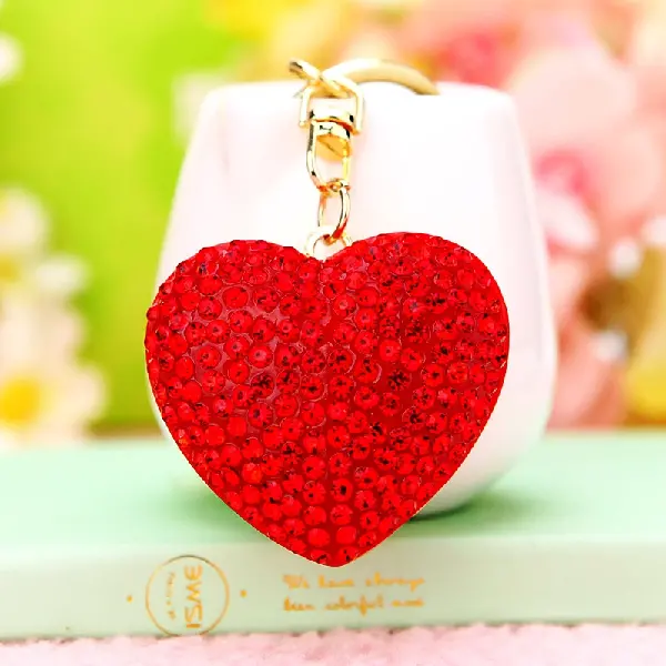 Rhinestone heart red-single OPP bag packaging,chaincharmsupply.com