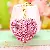 Wholesale Girly Heart Flower Car Keychain | Bag Charms Supply - Rhinestone love pink-single OPP bag packaging