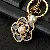Wholesale Girly Heart Flower Car Keychain | Bag Charms Supply - Pearl Rose Black-Single OPP bag packaging