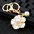 Wholesale Girly Heart Flower Car Keychain | Bag Charms Supply - Pearl rose white-single OPP bag packaging