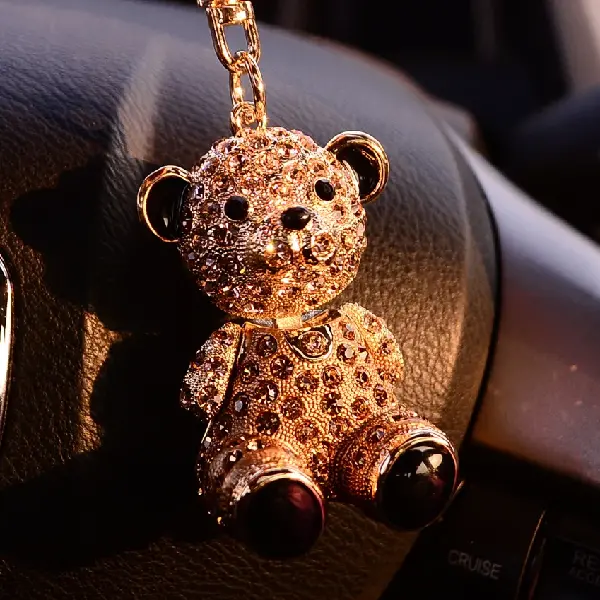 Champagne color sitting bear-single OPP bag packaging,chaincharmsupply.com