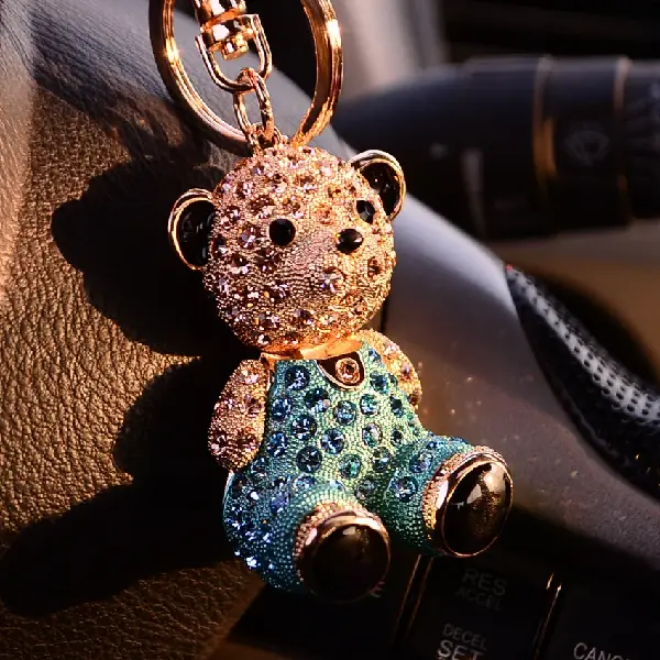 Lake blue sitting bear-single OPP bag packaging,chaincharmsupply.com