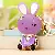 Wholesale Rhinestone Bear Car Key Charm Supply for Retailers - Rabbit Jelly Violet-Single OPP Bag Packaging
