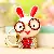 Wholesale Rhinestone Bear Car Key Charm Supply for Retailers - Glasses Rabbit Big Red-single OPP bag packaging