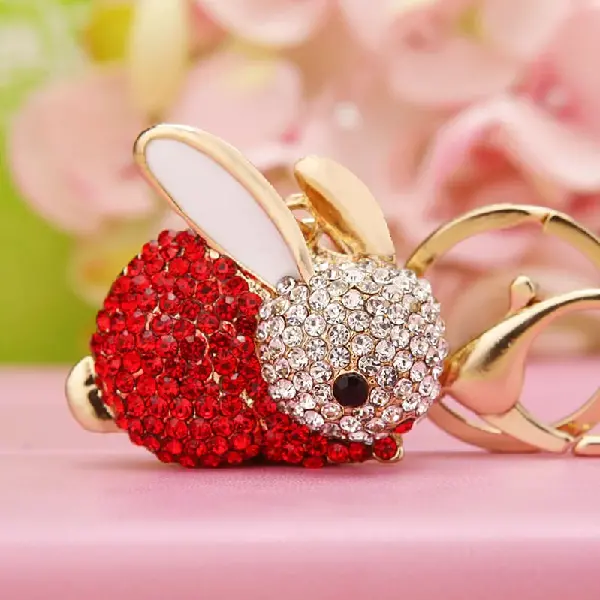 Full Rhinestone rabbit red-single OPP bag packaging,chaincharmsupply.com